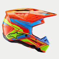 Alpinestars 2026 Supertech SM5 Orange Fluo Cyan Yellow Fluo Glossy Motocross Helmet