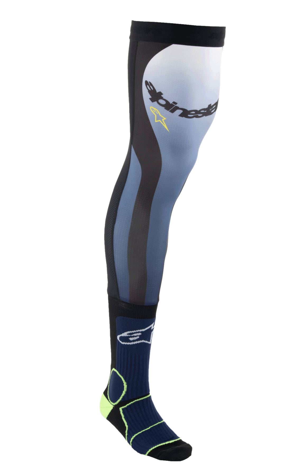 Alpinestars 2025 Knee Brace Socks Night Navy Yellow Fluo