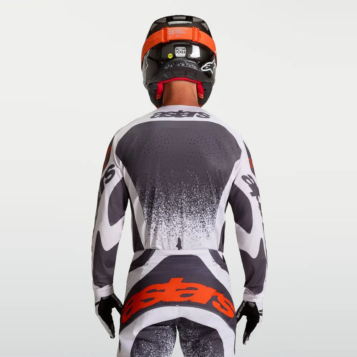 Alpinestars 2027 Techstar Swan MX Jersey Light Lilac Dark Gray Red Fluo
