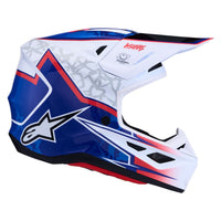 Alpinestars 2027 S-M7 Blaster MX Helmet White Blue Red
