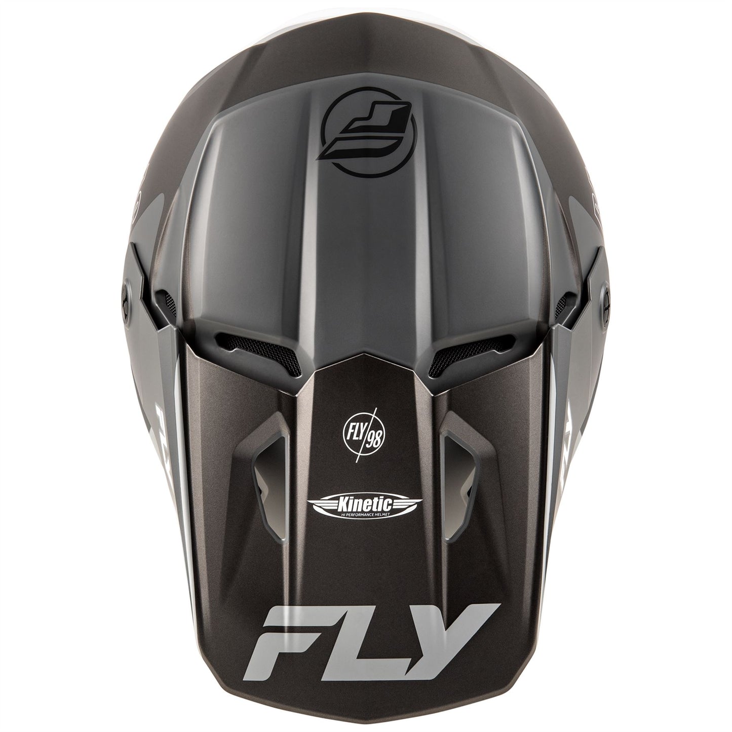 Fly Racing 2025 Kinetic Rally Motocross Helmet Matte Grey Black White