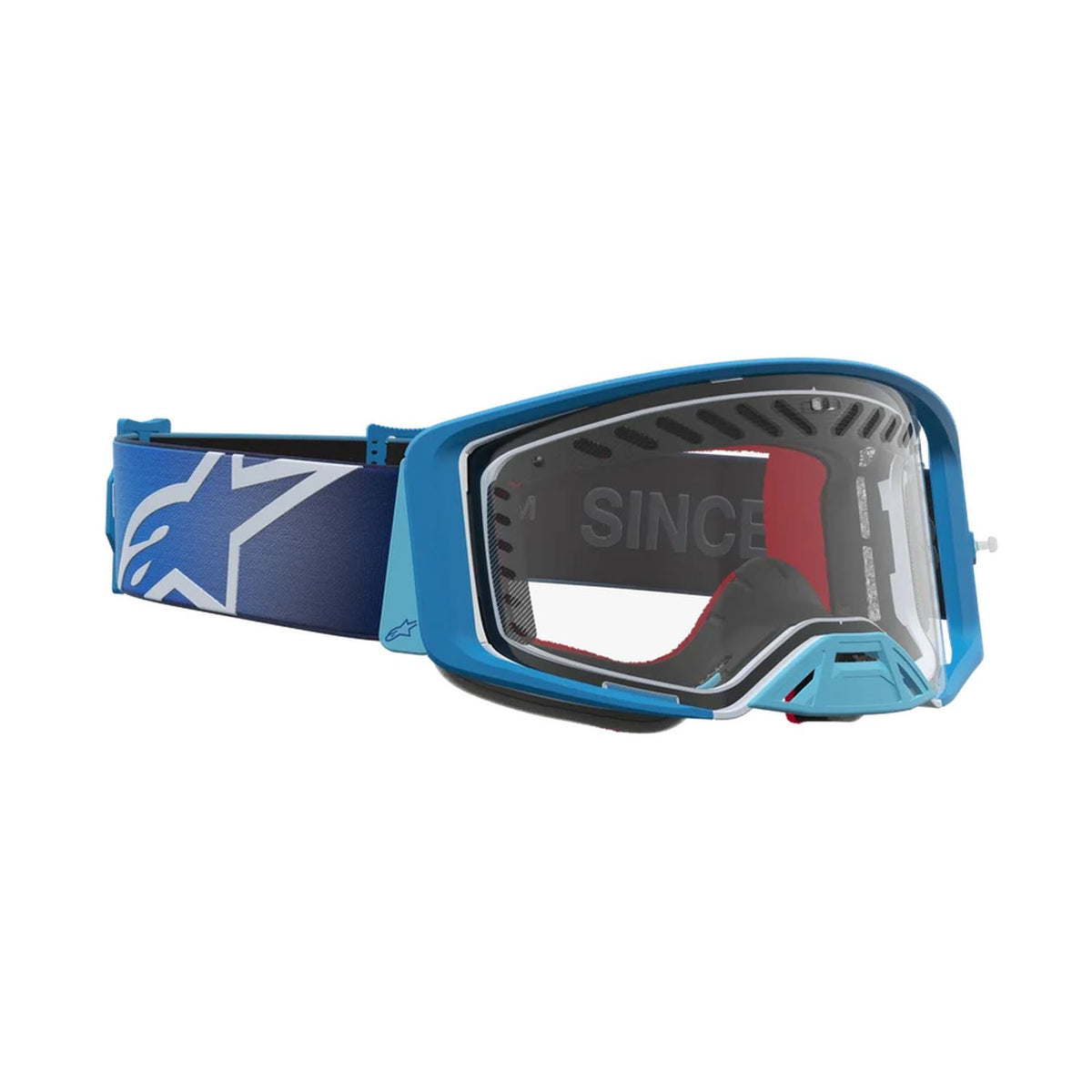 Alpinestars 2027 Supertech Dura Air Fluid MX Goggles Blue Fade Silver Clear