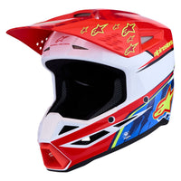 Alpinestars 2027 S-M3 Falcon MX Helmet Red White Blue Yellow Flou