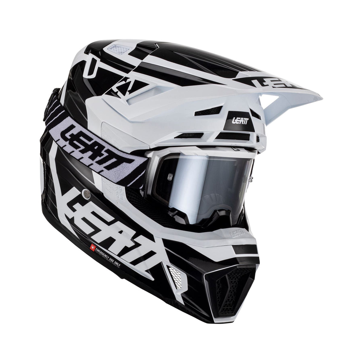 Leatt 2023 Helmet Moto 7.5 V23 White with 4.5 Goggles & Helmet Bag
