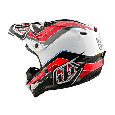Troy Lee Designs 2025 Motocross Helmet SE4 Polyacrylite Block Youth Charcoal Red