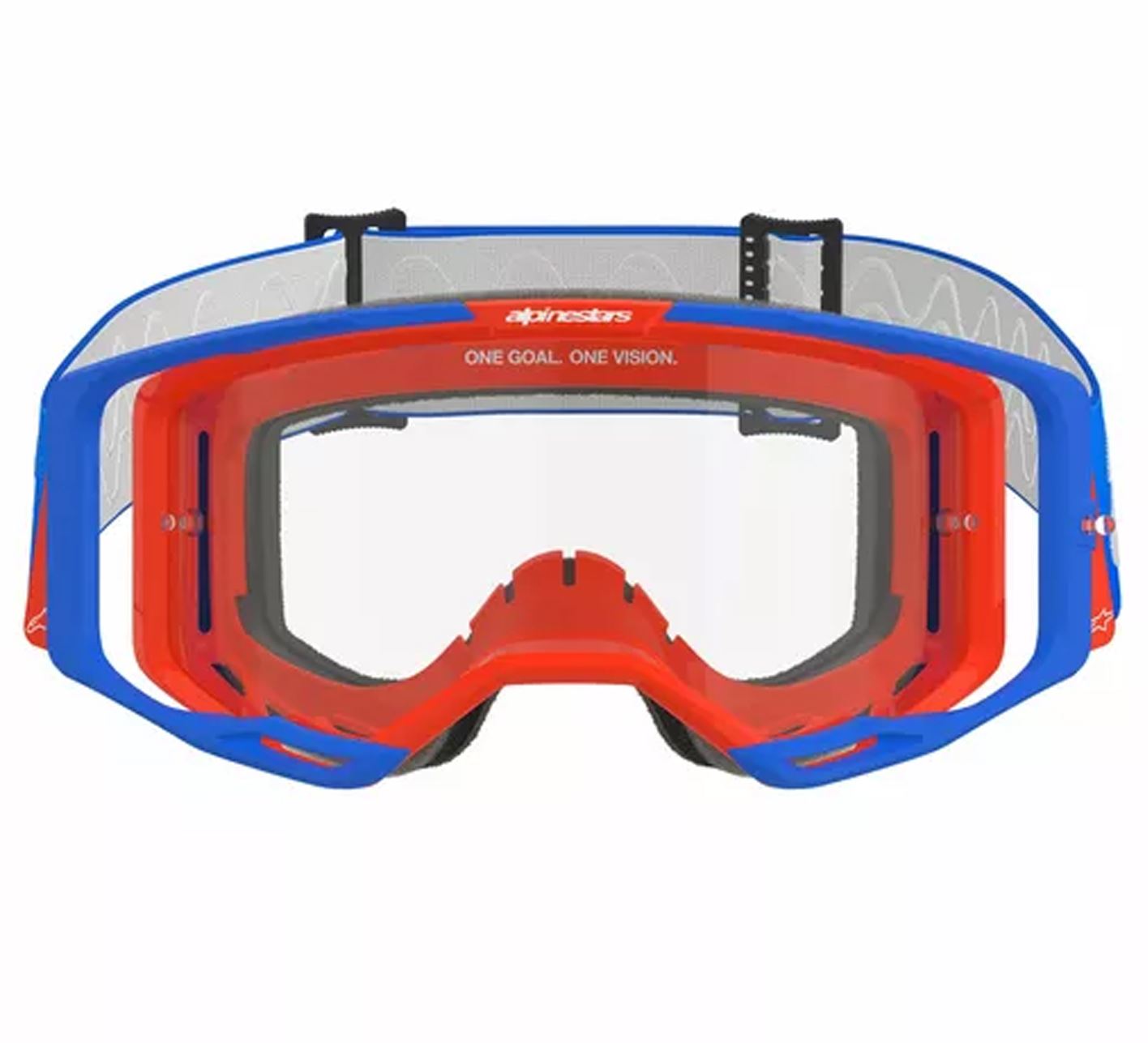 Alpinestars 2025 Goggles Vision 8 Wordmark Blue Orange Clear