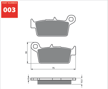 Goldfren AD Rear Disc Brake Pads For Honda CR 250 RH-RJ-RK-RL-RM-RN-RP-RR-RS-RT-RV-RW-RX-RY-R1 1987-2001