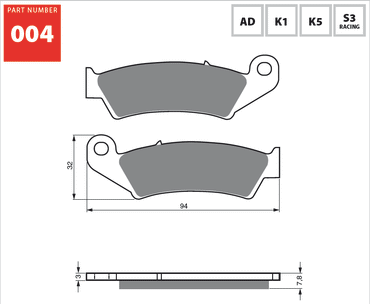 Goldfren AD Front Disc Brake Pads For Honda CR 250 RH-RJ-RK-RL-RM-RN-RP-RR 1987-1994