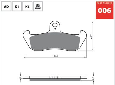 Goldfren S33 Carbon Front Left Brake Pads For Yamaha TDR 125 (Italy) 1990-1993