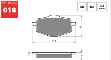 Goldfren S3 Rear Disc Brake Pads For Garelli XO 200 i (TM 200 T) 2010-2012