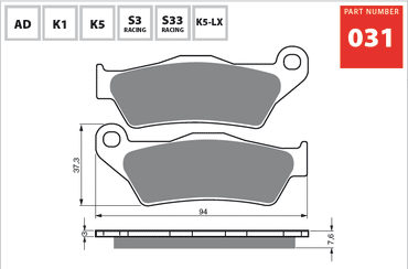 Goldfren S33 Front Disc Brake Pads For Husqvarna CR 125 1995-2013