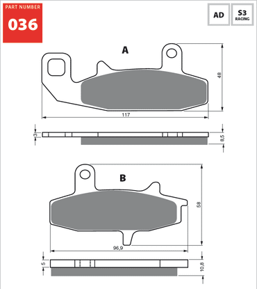 Goldfren AD Front Disc Brake Pads For Suzuki DR 650 RER-RES (SP45A-B) 1994-1995