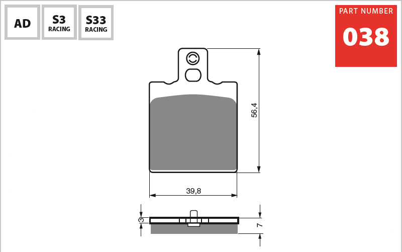 Goldfren S3 Front Disc Brake Pads For Malaguti MEX 50 Enduro 1985-1986