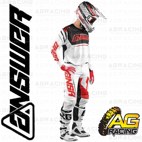 Answer Racing A18 Trinity Race Jersey Pants Combo Kit White Red