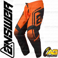 Answer Racing 2019 Youth Kids Syncron Drift Flo Orange Charcoal Pants Trousers
