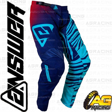 Answer Racing 2019 Youth Kids Syncron Flow Astana Indigo Bright Red Pants Trousers