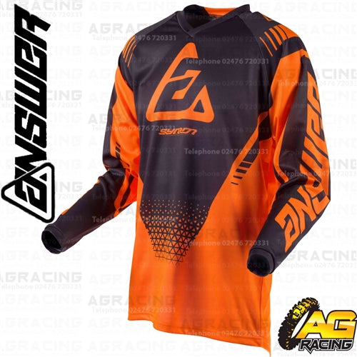 Answer Racing 2019 Youth Kids Syncron Drift Flo Orange Charcoal Race Jersey Top