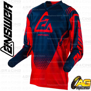Answer Racing 2019 Youth Kids Syncron Drift Bright Red Midnight Race Jersey Top