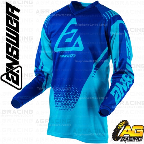 Answer Racing 2019 Youth Kids Syncron Drift Astana Reflex Blue Race Jersey Top