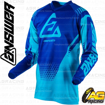 Answer Racing 2019 Youth Kids Syncron Drift Astana Reflex Blue Race Jersey Top