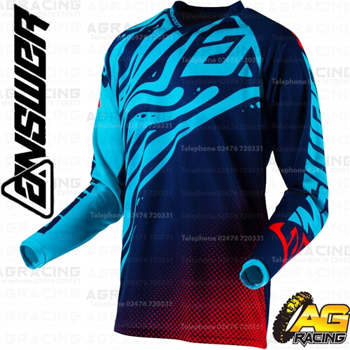 Answer Racing 2019 Youth Kids Syncron Flow Astana Indigo Bright Red Race Jersey Top