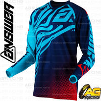 Answer Racing 2019 Youth Kids Syncron Flow Astana Indigo Bright Red Race Jersey Top