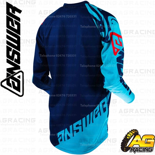 Answer Racing 2019 Youth Kids Syncron Flow Astana Indigo Bright Red Race Jersey Top
