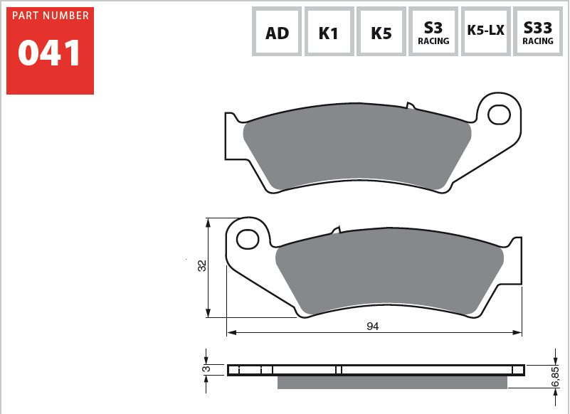 Goldfren S3 Front Disc Brake Pads For Honda XR 250 3-S (MD30) Motard 2003-2005