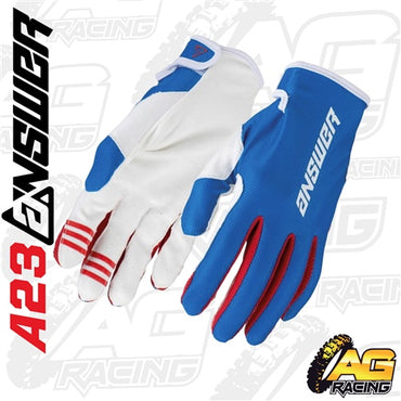 Answer 2023 Ascent Gloves Adult Blue & Red   Racing