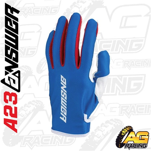 Answer 2023 Ascent Gloves Adult Blue & Red   Racing