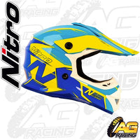 Nitro Youth Helmet MX 620 Podium Safety Yellow Dark Blue