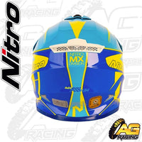 Nitro Youth Helmet MX 620 Podium Safety Yellow Dark Blue