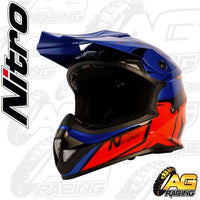 Nitro Adult Helmet MX 620 Podium Black Safety Red Dark Blue