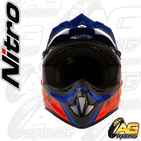 Nitro Adult Helmet MX 620 Podium Black Safety Red Dark Blue