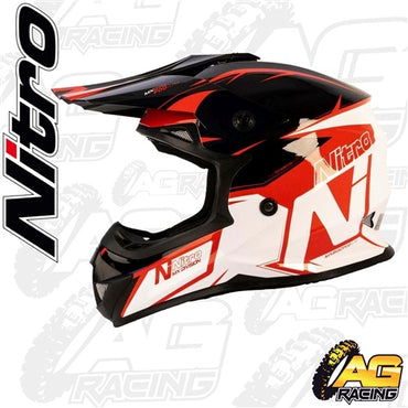 Nitro Adult Helmet MX 620 Podium Black Red White