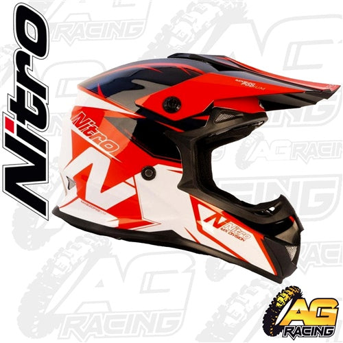 Nitro Adult Helmet MX 620 Podium Black Red White