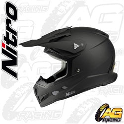 Nitro Helmet MX 700 Uno Black Satin Youth Junior Kids Motocross Enduro Quad