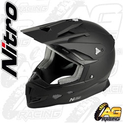 Nitro Helmet MX 700 Uno Black Satin Youth Junior Kids Motocross Enduro Quad