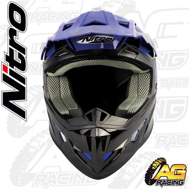 Nitro Helmet MX 700 Holeshot Black Blue Adult