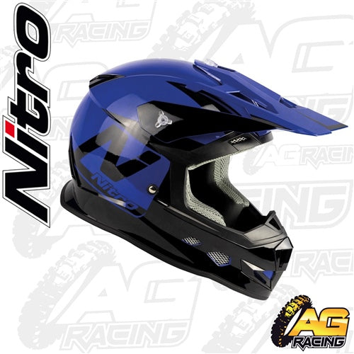 Nitro Helmet MX 700 Holeshot Black Blue Adult