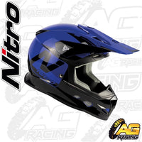 Nitro Helmet MX 700 Holeshot Black Blue Adult