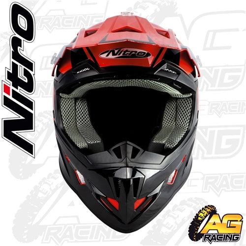 Nitro Helmet MX 700 Holeshot Black Red Adult