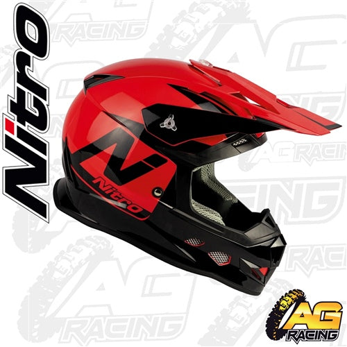 Nitro Helmet MX 700 Holeshot Black Red Adult