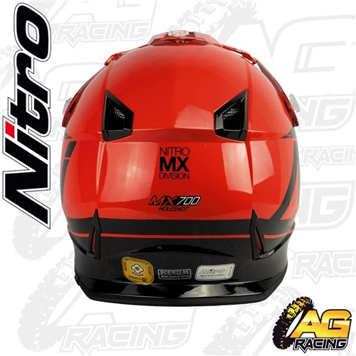 Nitro Helmet MX 700 Holeshot Black Red Adult
