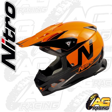 Nitro Helmet MX 700 Holeshot Black Orange Adult