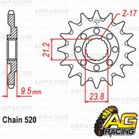 Apico Steel Front Sprocket 520 Pitch For Honda CR 250R 1990-1991