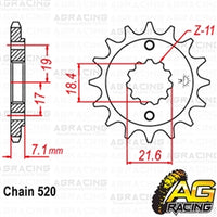 Apico Steel Front Sprocket 520 Pitch For Honda XR 250 S 1996