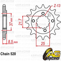 Apico Steel Front Sprocket 520 Pitch For Polaris Predator 500 2005-2006