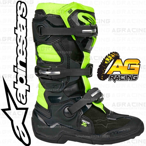 Alpinestars Tech 7S Youth Kids Boots Black Yellow Flo