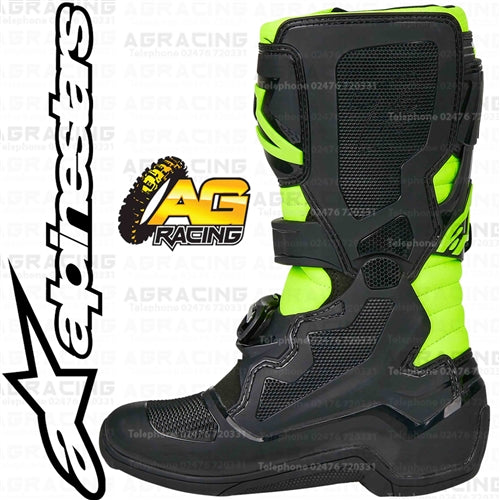 Alpinestars Tech 7S Youth Kids Boots Black Yellow Flo